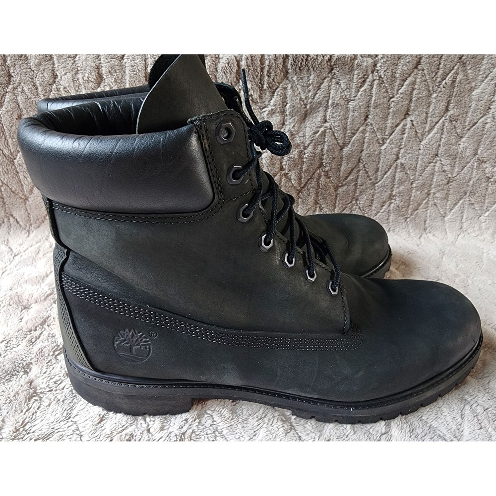 Timberland 6 Inch Premium Waterproof Boots Black Leather Mens 12 M